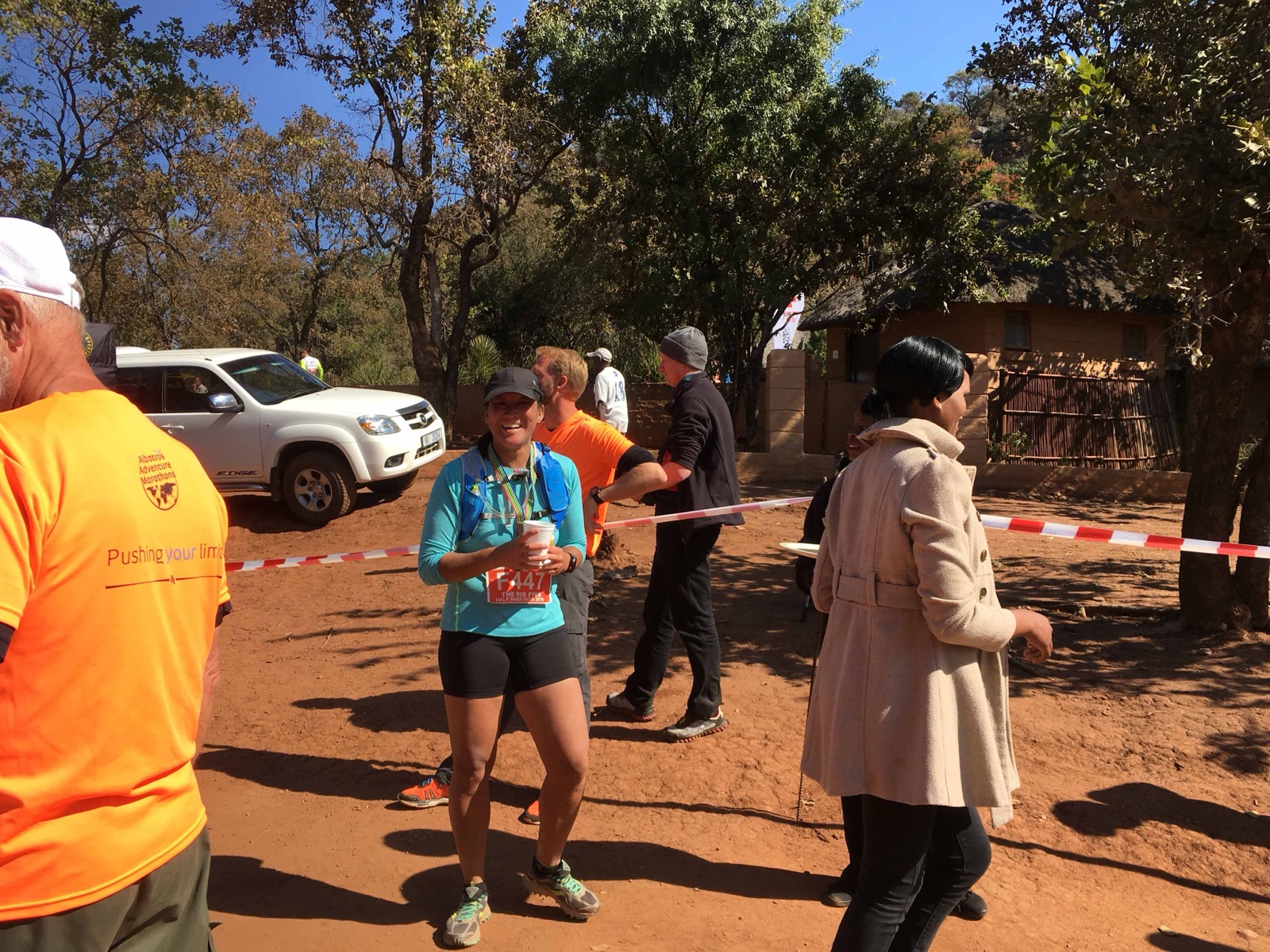 Kyla after finishing the big-five marathon