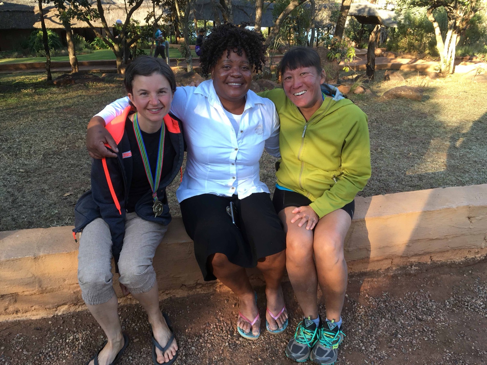 Michele Connie and Kyla at the big-five marathon