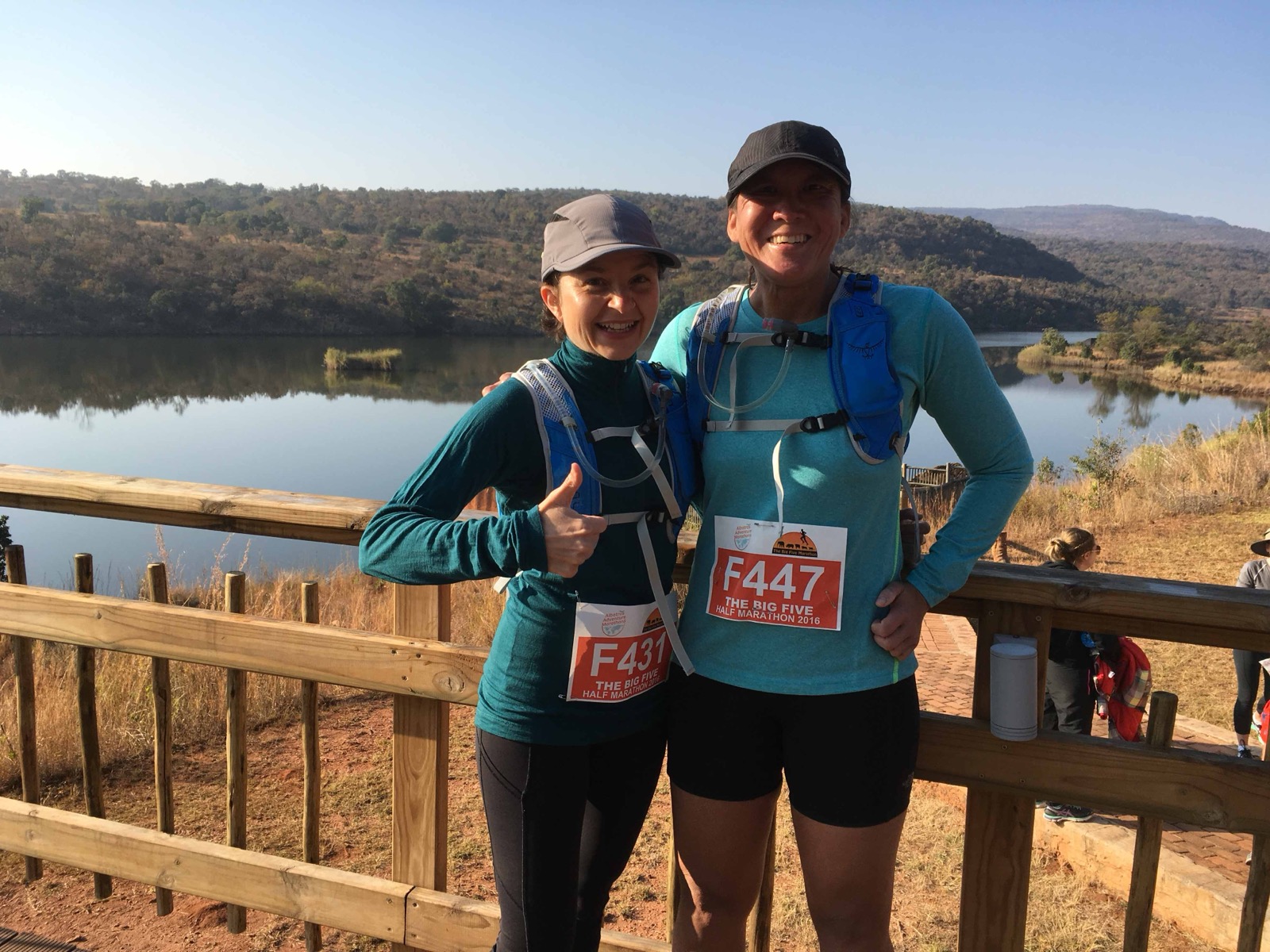Michele and Kyla before the big-five half marathon