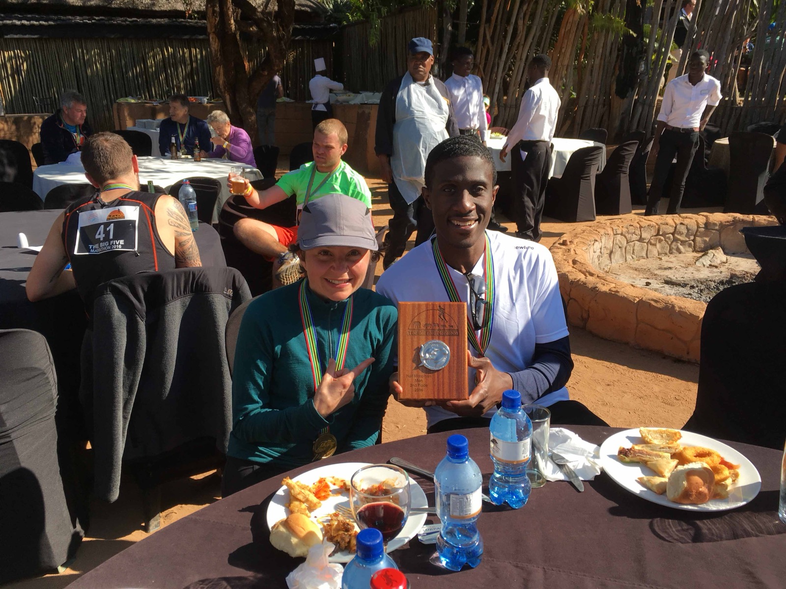 Michele and Rashad after the big-five half marathon